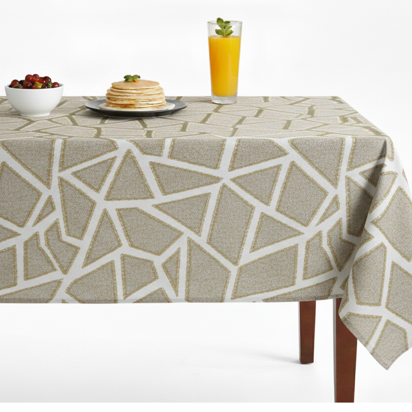 Triangle Metallic Jacquard Tablecloth - Gold