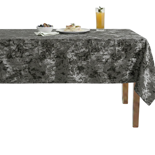 Black Riverdale Crushed Velvet Tablecloth –Black