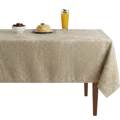 Stardust Metallic Jacquard Tablecloth - Ivory