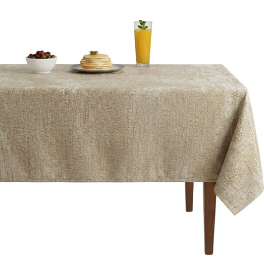 Stardust Metallic Jacquard Tablecloth - Ivory