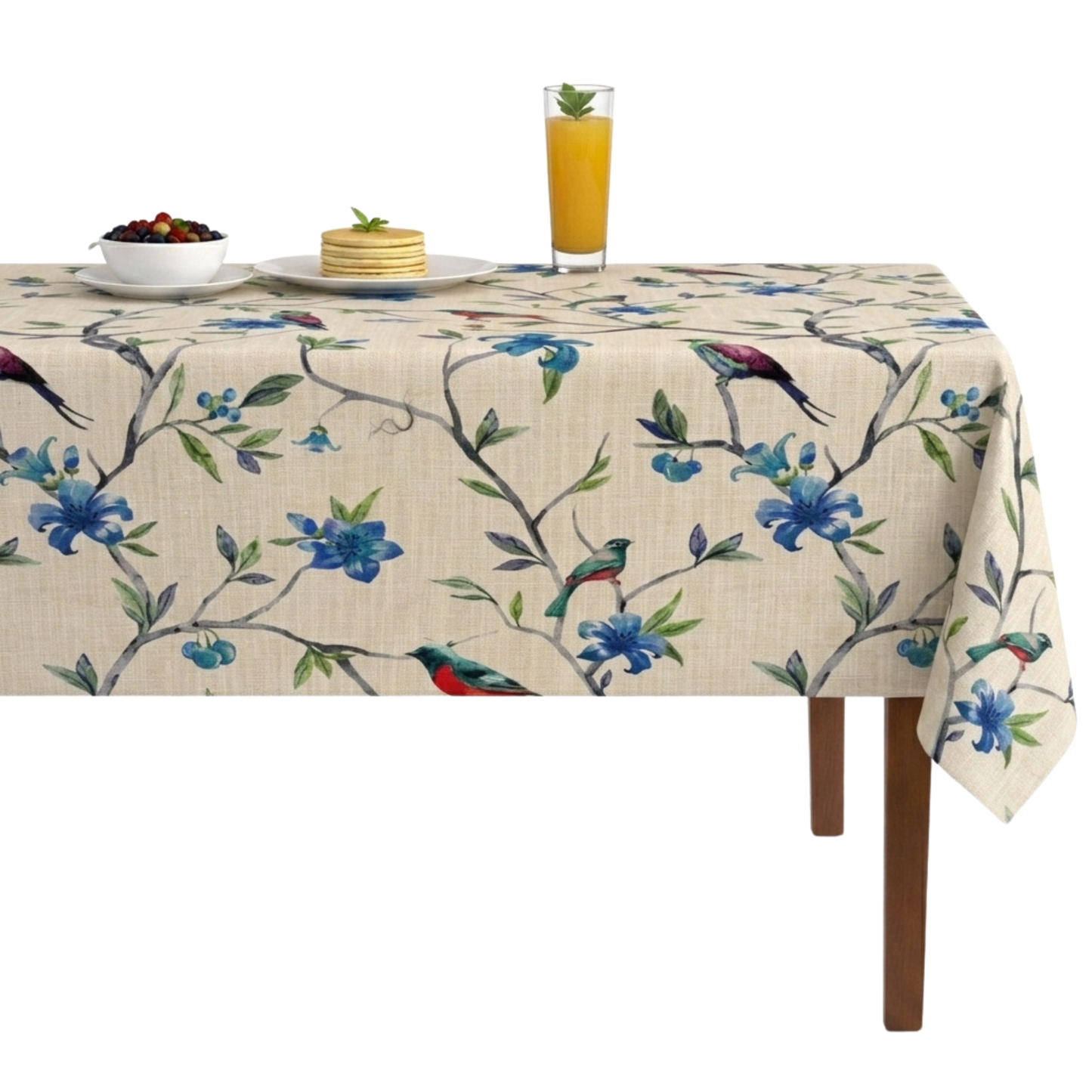 Parrot Digital Print  Tablecloth - Blue