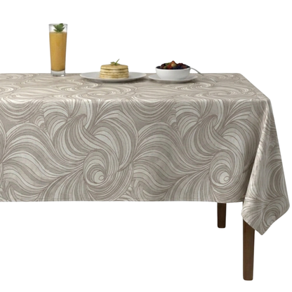 New Delhi Metallic Flower Jacquard Tablecloth - Blush