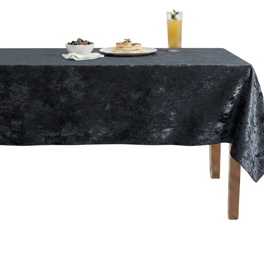 Riverdale Crushed Velvet Tablecloth –Navy