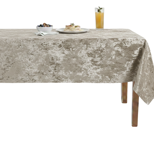 Riverdale Crushed Velvet Tablecloth – Champagne