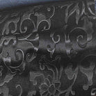 Black Brocade Velvet Fabric by the Yard