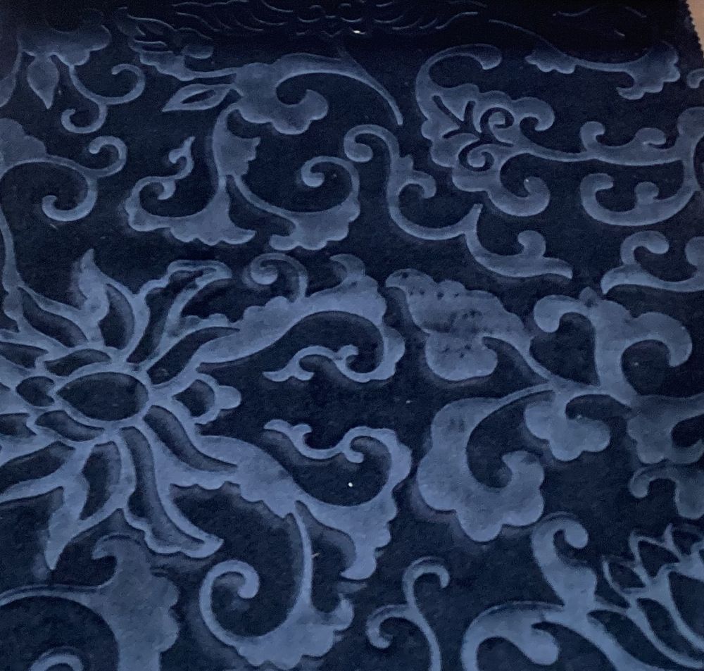 Vails Brocade Velvet | Tablecloth - Navy