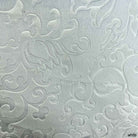 White Vails Brocade Velvet - Custom Tablecloths