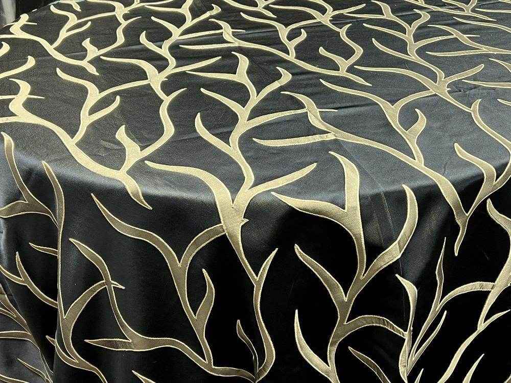 Black Vine tree Jacquard Fabric by the Yard - 115 Inch Wide