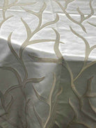 Soft Green Vine tree Jacquard Fabric by the Yard - 115 Inch Wide