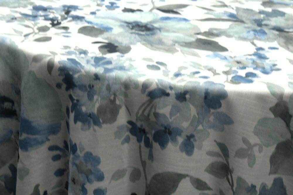 blue GRACEFUL Digital print Fabric by the Yard - 118 Inch Wide