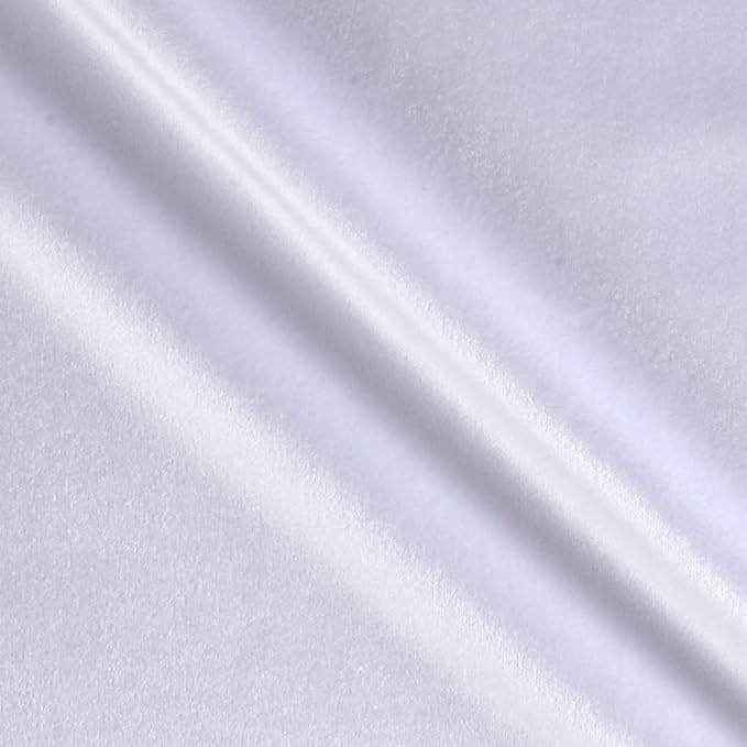Antique White Shiny Velvet Fabric by the Yard - 72 Inch Wide