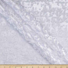 White Abstract Crushed Velvet Fabric by the Yard - 118 Inch Wide