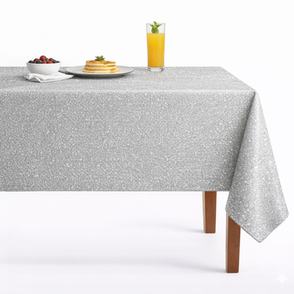White Beacon Metallic Jacquard Tablecloth