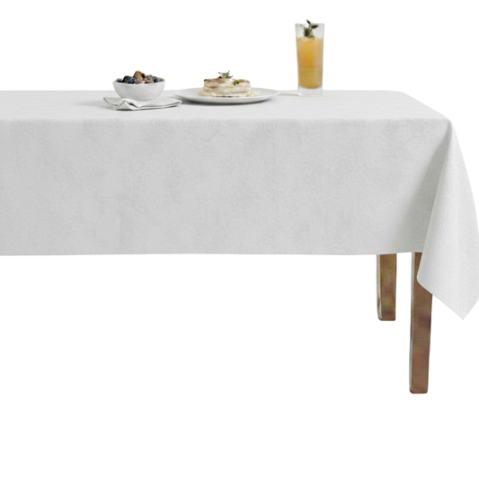 White Soft Velvet Tablecloth-White