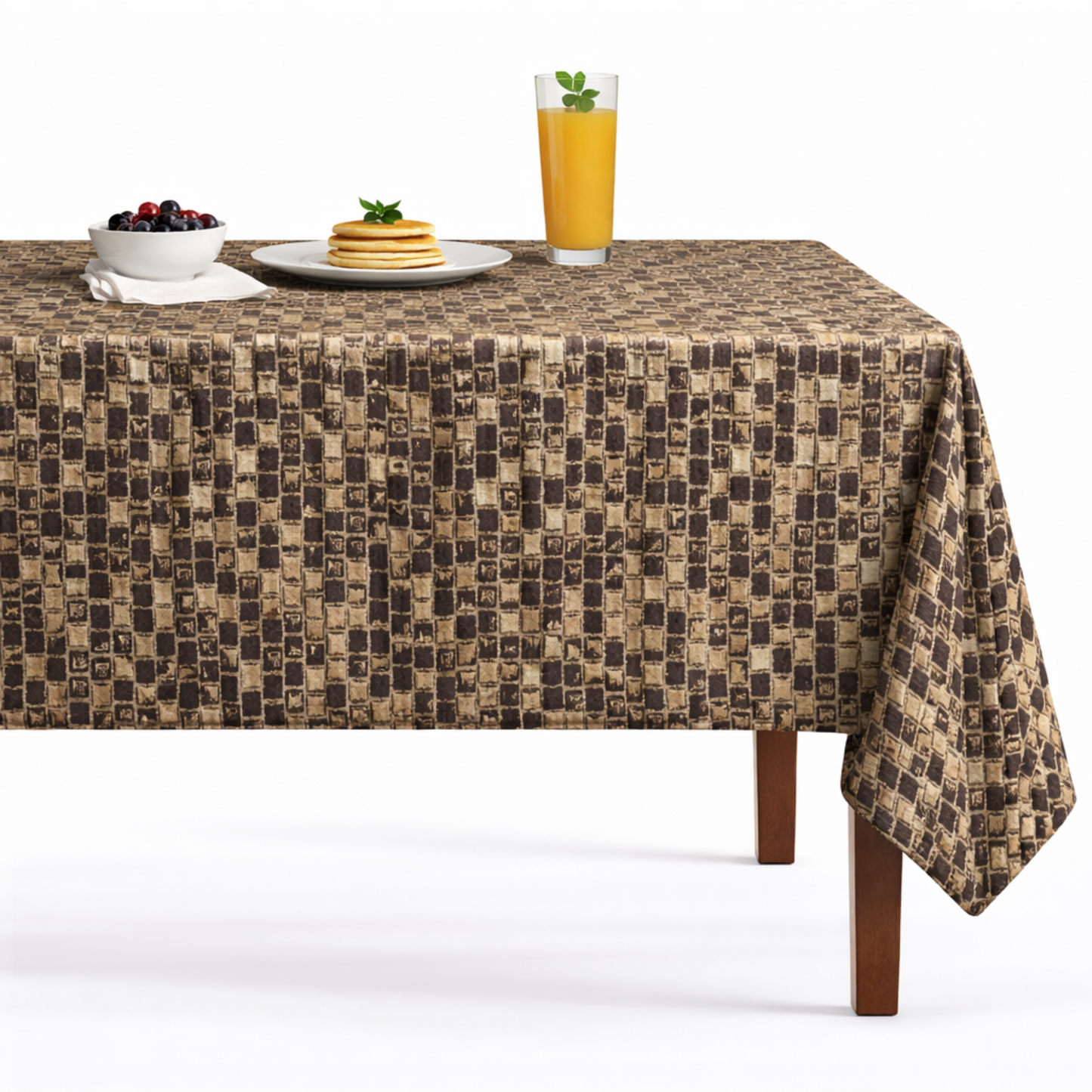 Patio Metallic Jacquard Tablecloth - Brick