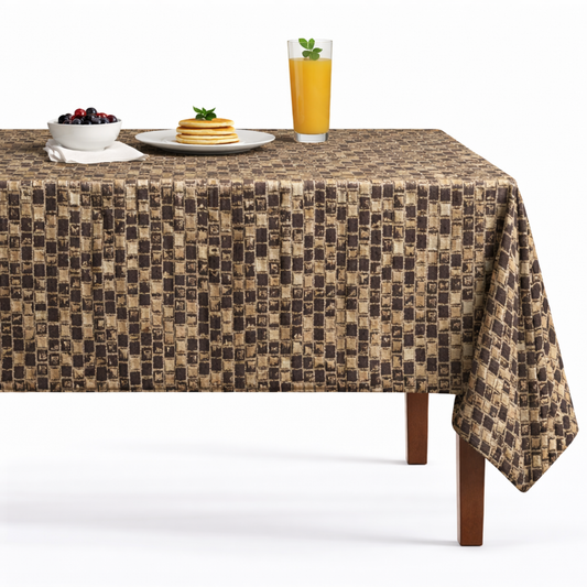 Brick Patio Metallic Jacquard Tablecloth