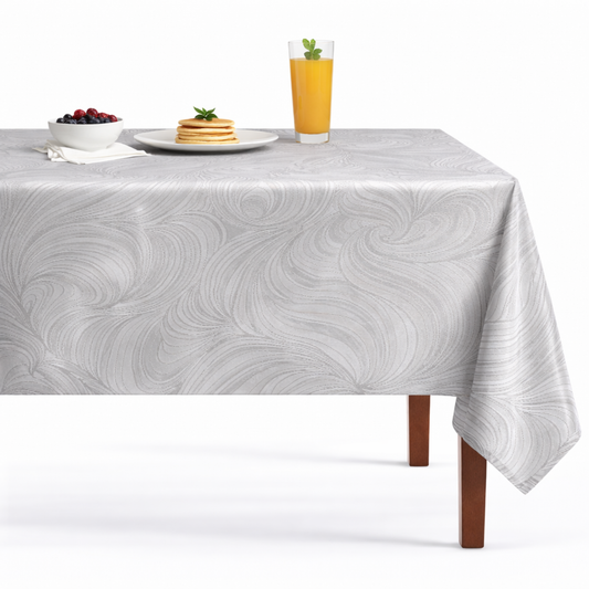 Blush New Delhi Metallic Flower Jacquard Tablecloth