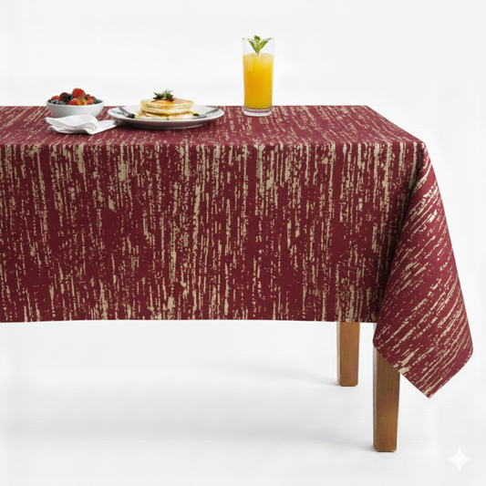 Wine Lanora Jacquard Tablecloth Linen