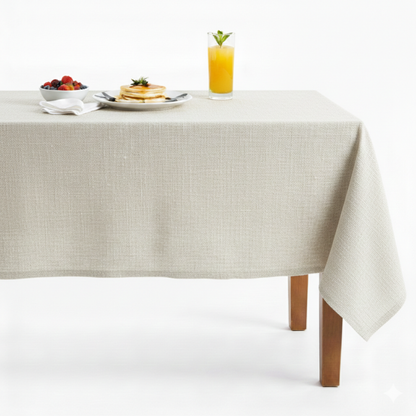 York Jacquard Textured Tablecloth - White