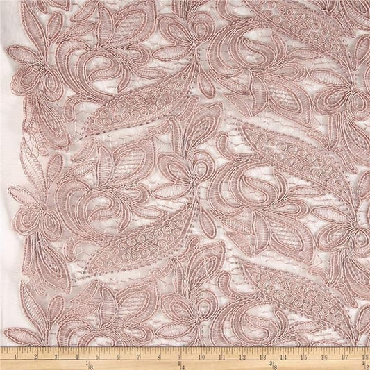 CREATION Glitter Embroidered Mesh Fabric 