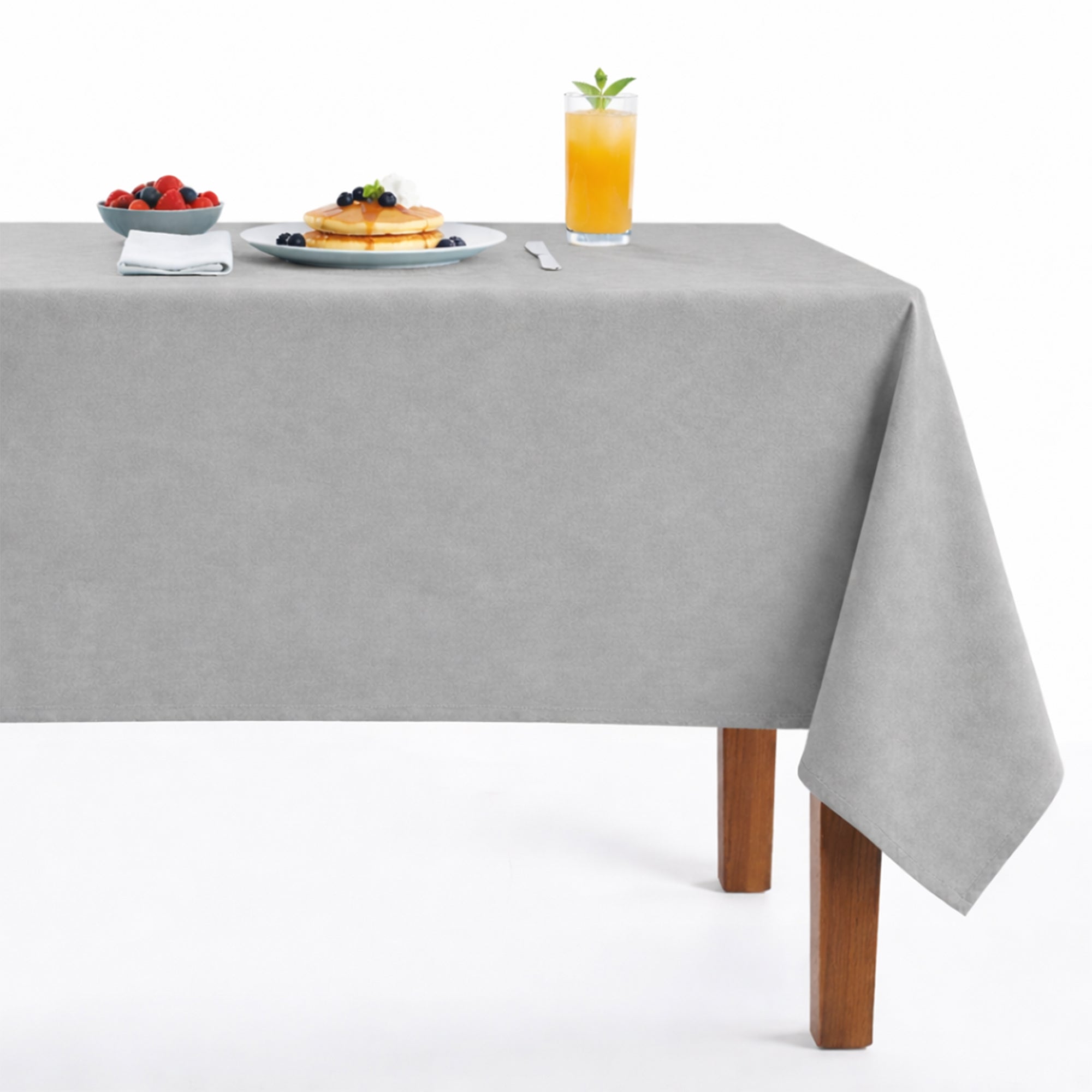 Newport118 Velvet Tablecloth Stone