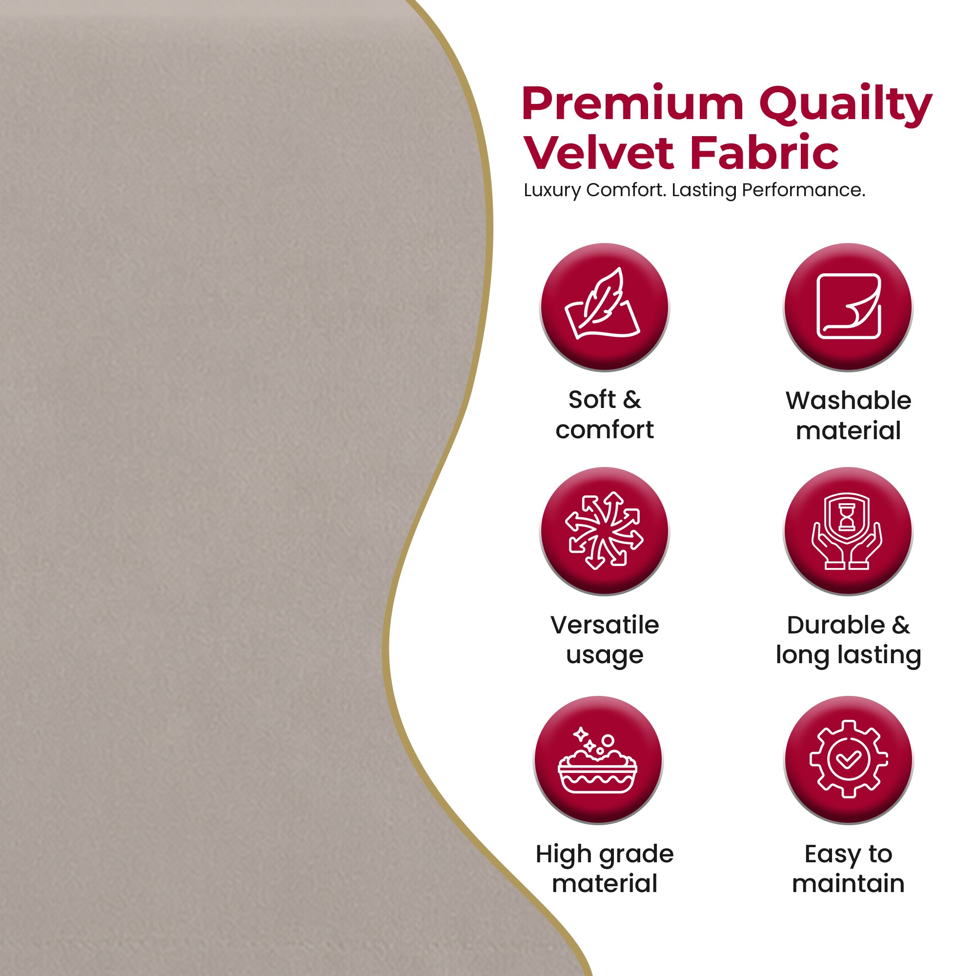 Newport118 Velvet Tablecloth Mink - detail
