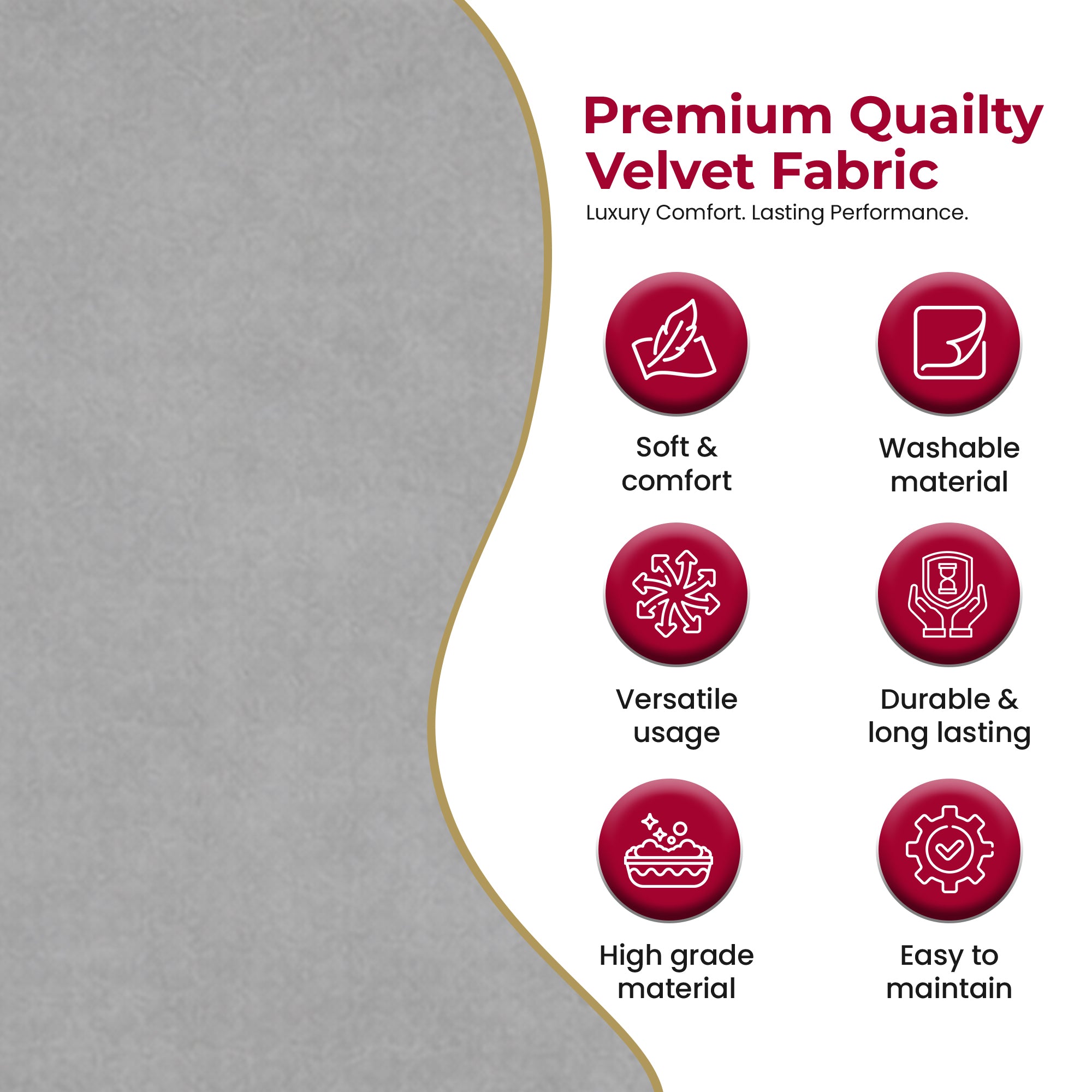Newport118 Velvet Tablecloth Stone - detail