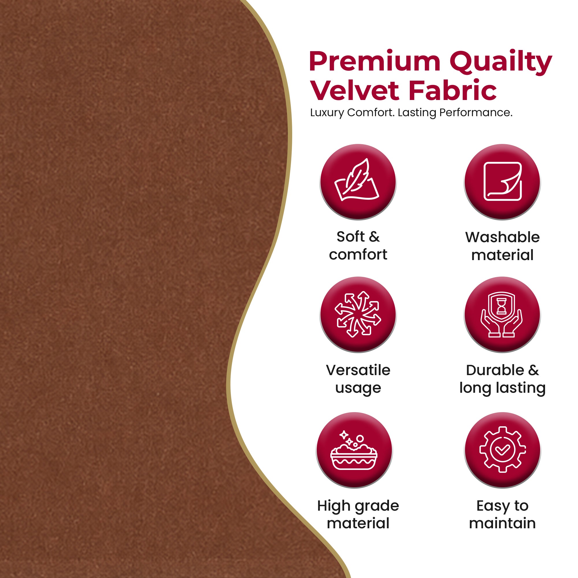 Newport118 Velvet Tablecloth Copper - detail