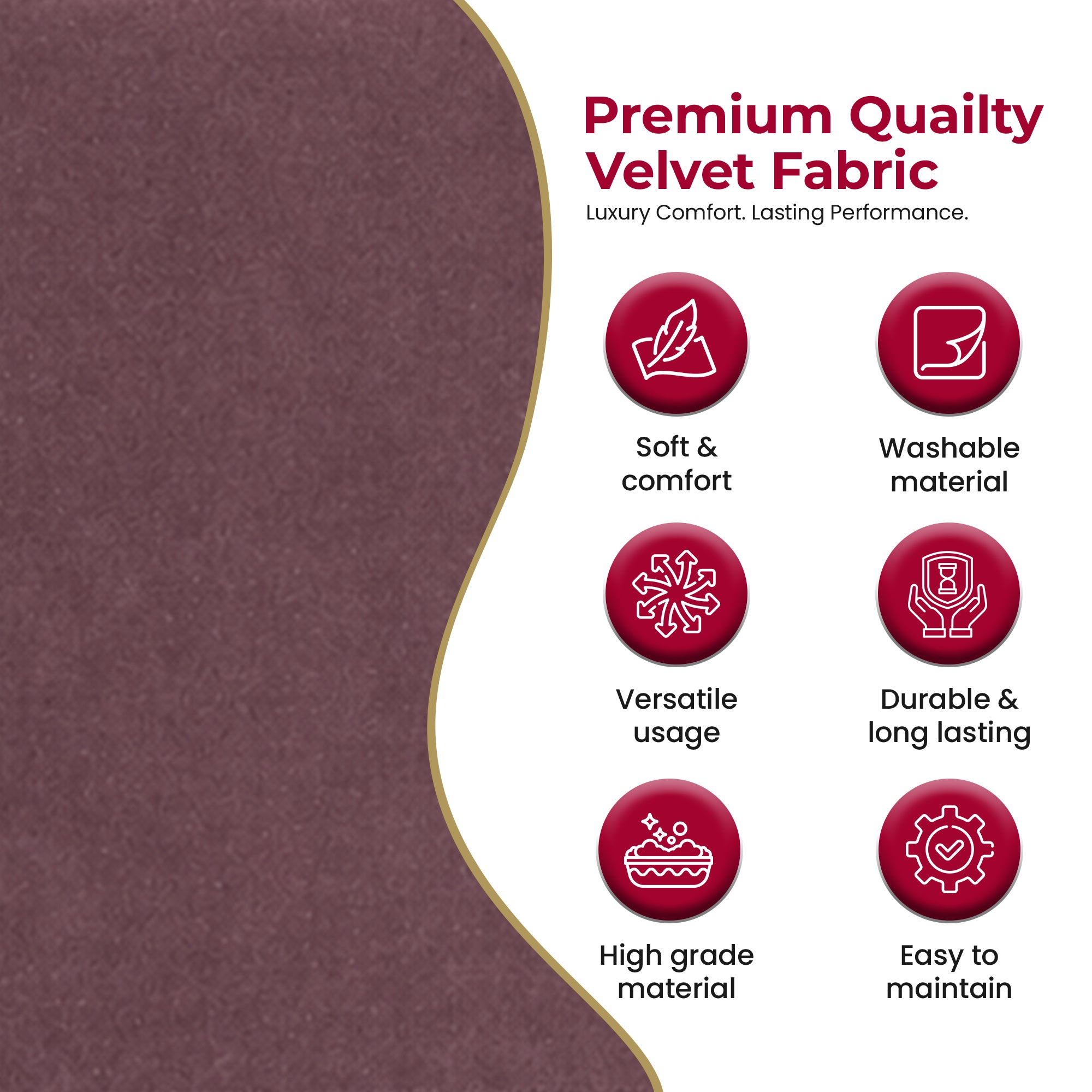 Newport118 Velvet Tablecloth Plum - detail