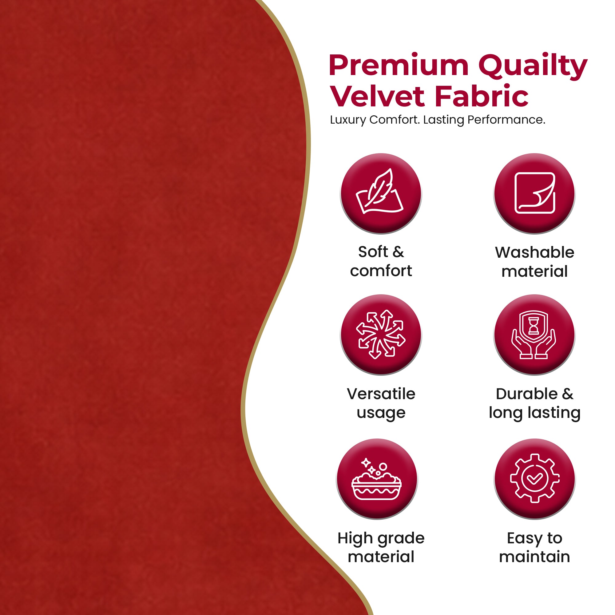 Newport118 Velvet Tablecloth Red - detail