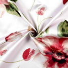 Rose TROPICAL Floral Digital Print Satin Fabric - Cotton Hand - 58 Inch. in Width Fabric by the Yard - 58 Inch Wide